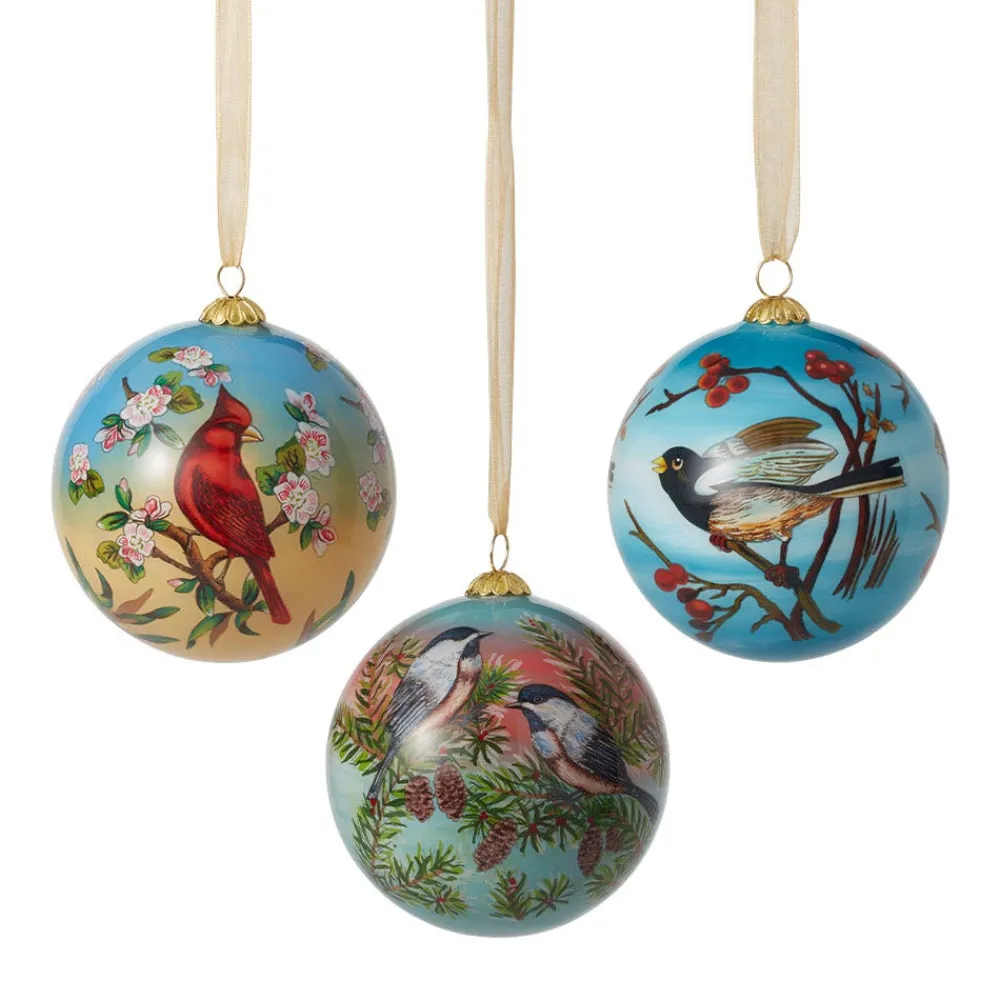 Birds of America Hand-Painted Glass Ornament Set*The Met Store Fashion