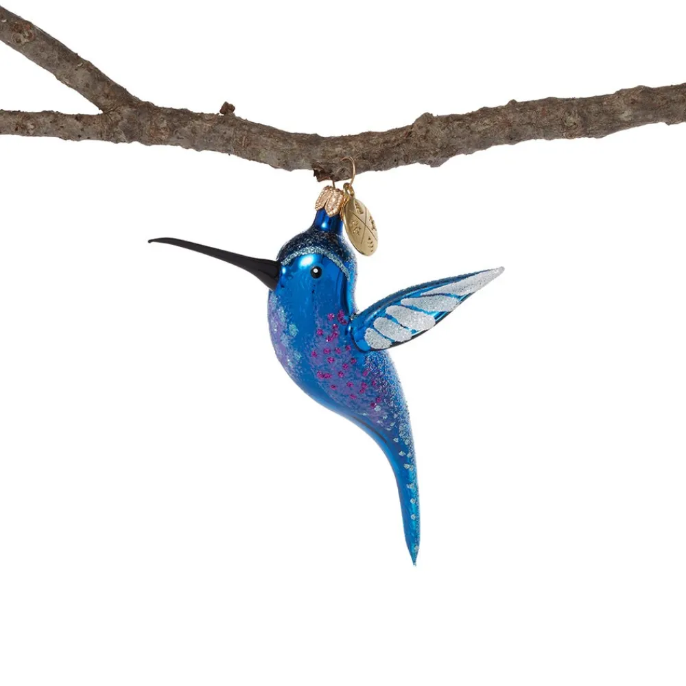 Blue and Purple Hummingbird Glass Ornament*The Met Store Sale