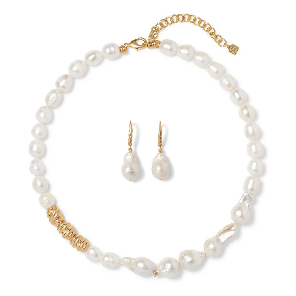 Cypriot Twist Pearl Necklace and Drop Earrings Set*The Met Store Best Sale