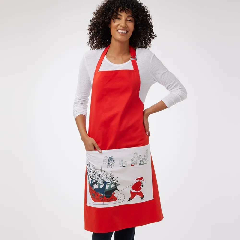 Earle Santa and Deer Apron with Pocket*The Met Store Fashion