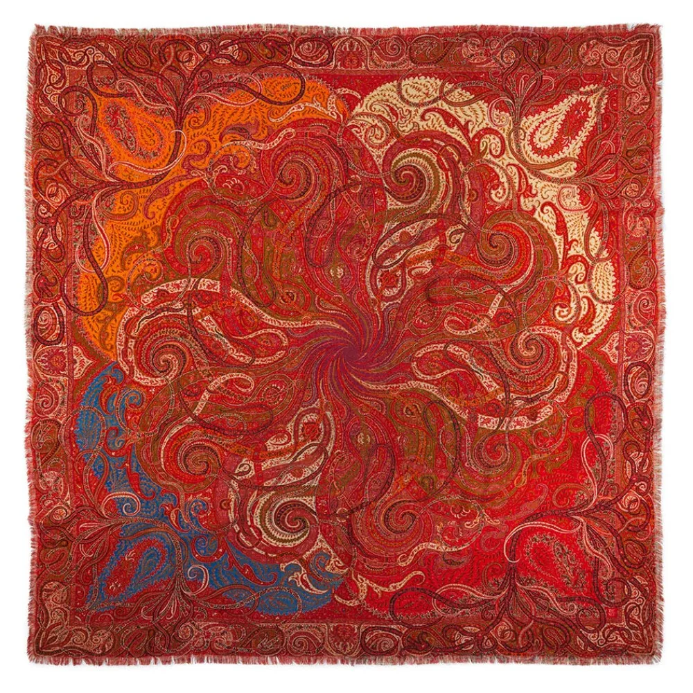 Four Seasons Paisley Square Wool Scarf*The Met Store Discount