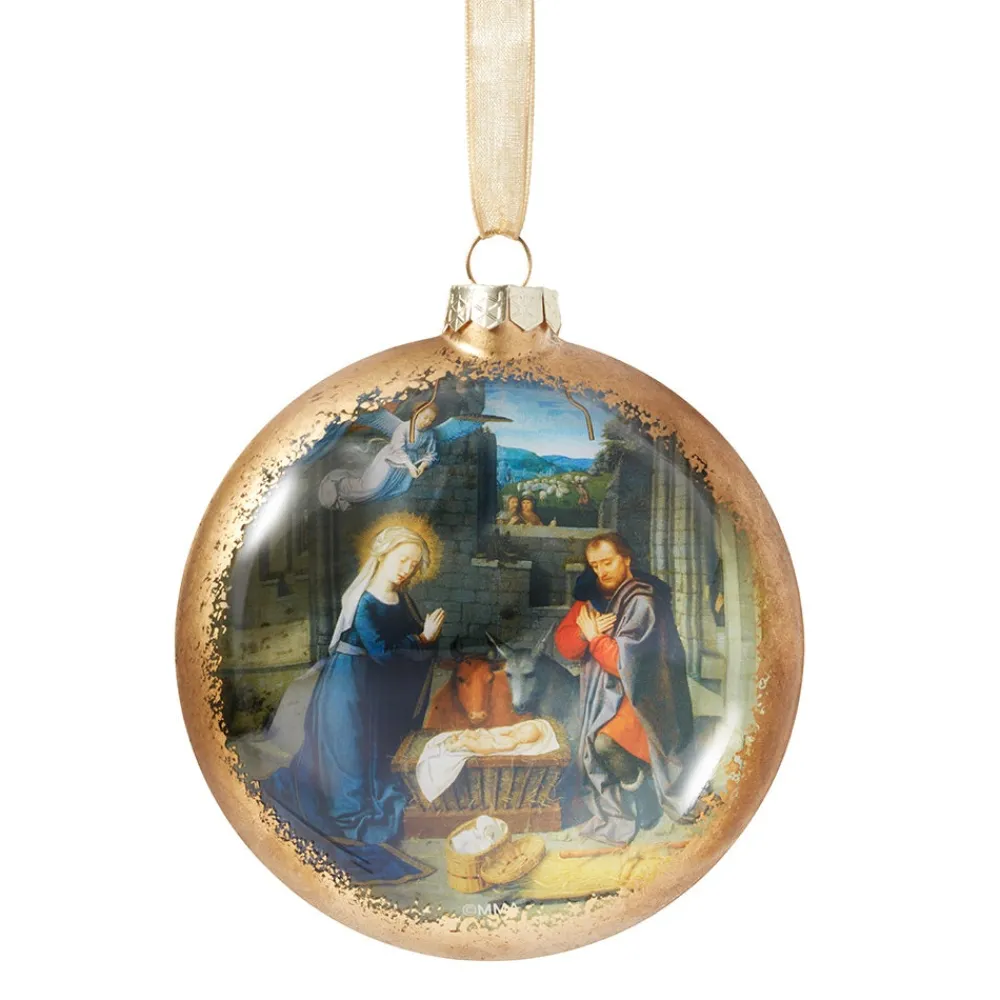 Gerard David Nativity Scene Glass Disc Ornament*The Met Store Outlet