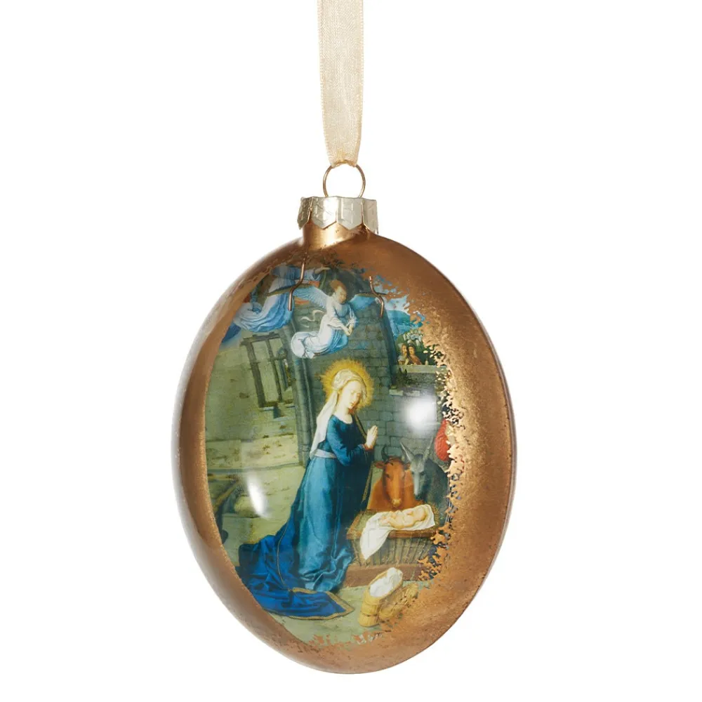 Gerard David Nativity Scene Glass Disc Ornament*The Met Store Outlet