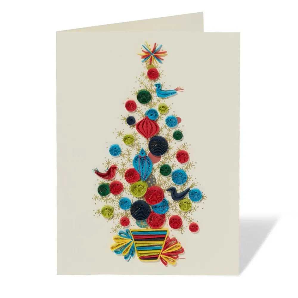 Golden Christmas Tree Quilled Holiday Card*The Met Store Sale