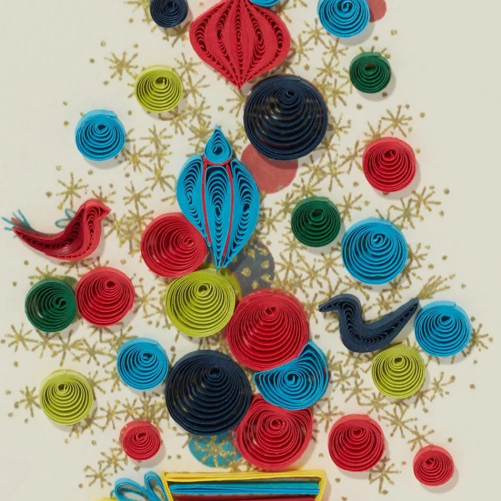 Golden Christmas Tree Quilled Holiday Card*The Met Store Sale