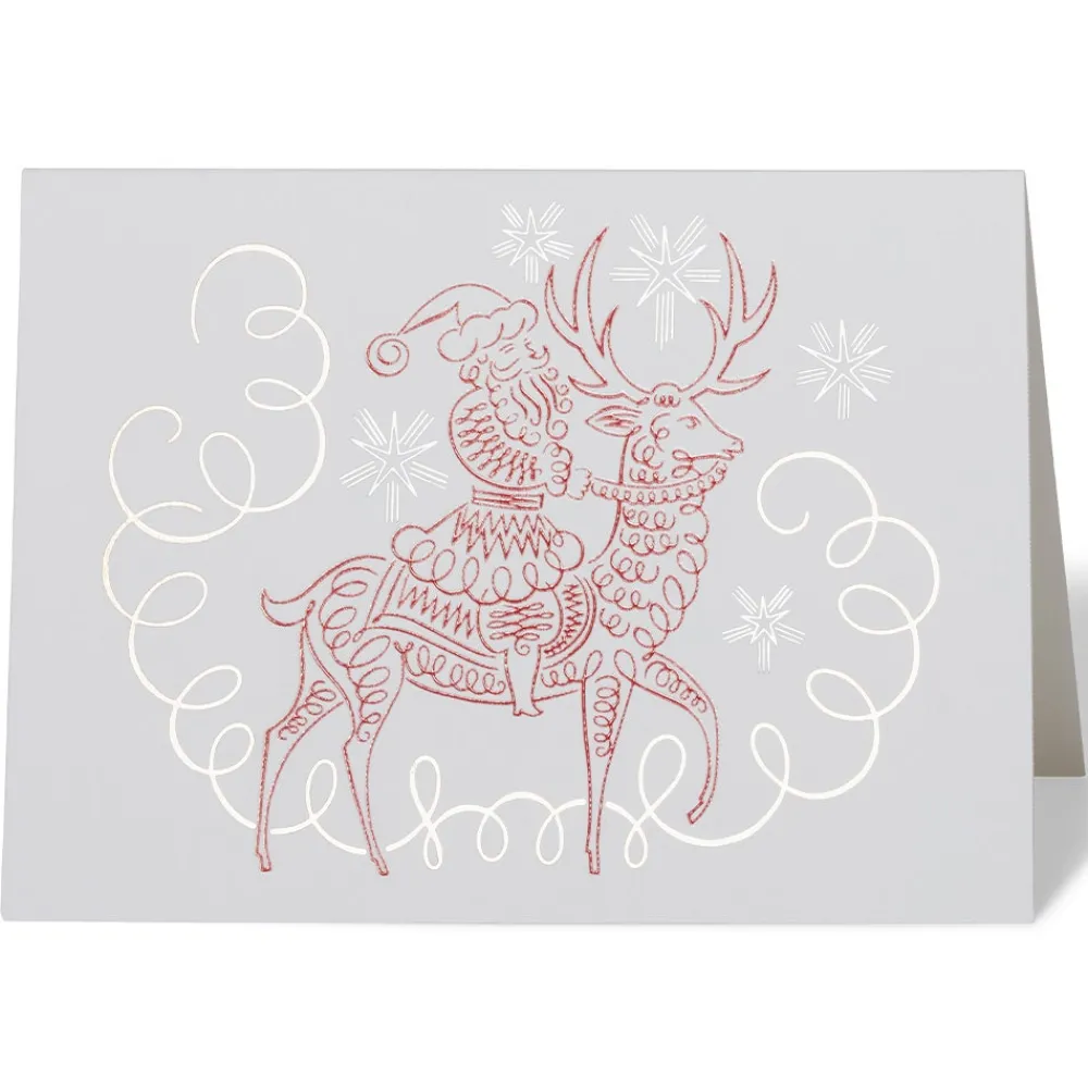 Gordon: Santa Riding Reindeer Fine Holiday Cards*The Met Store Cheap