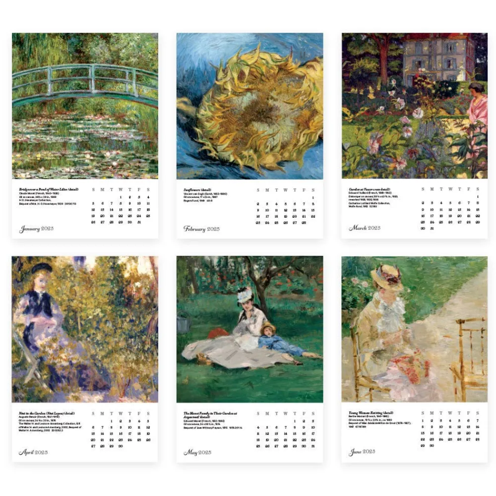 Impressionism Gardens Plexiglass Calendar Refill 2025*The Met Store Discount