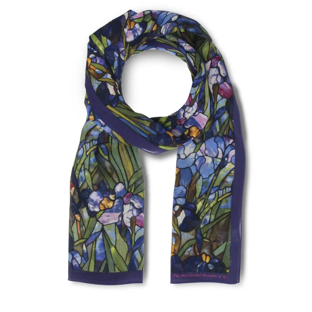 Louis C. Tiffany Irises Oblong Silk Scarf*The Met Store New