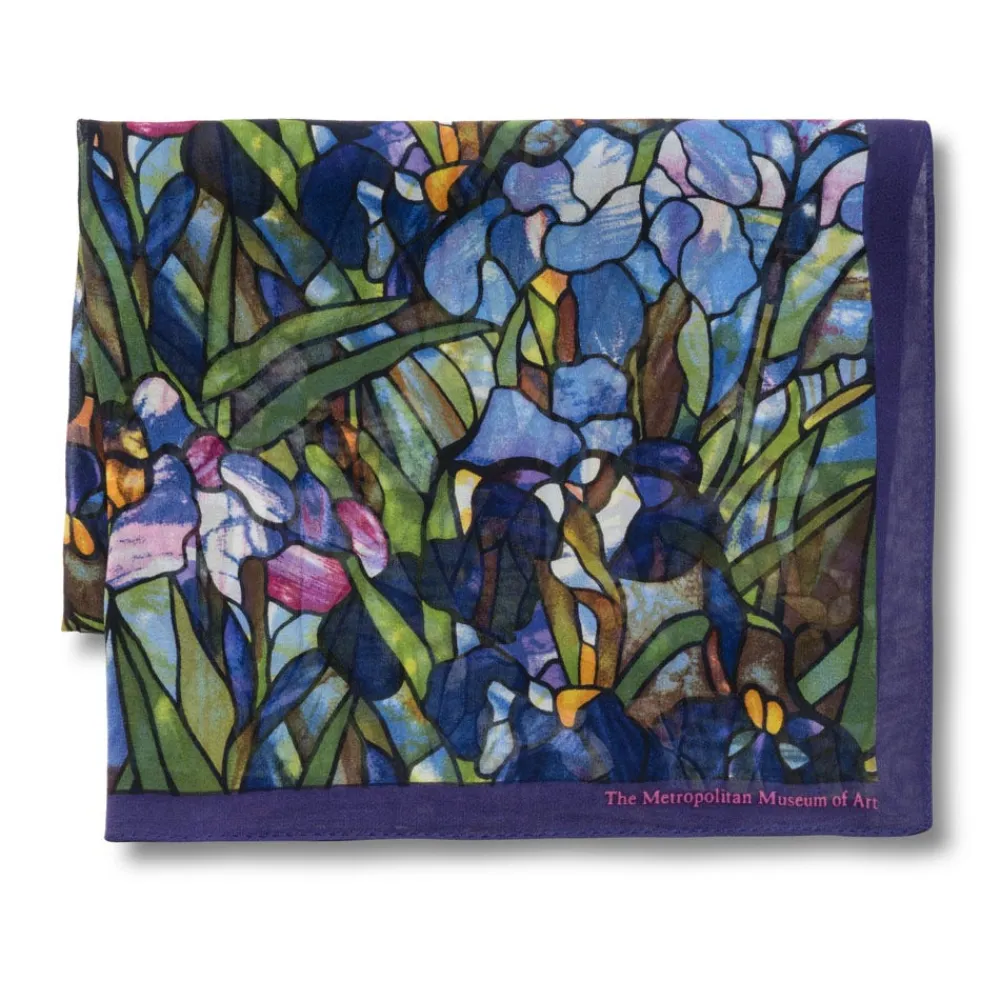 Louis C. Tiffany Irises Oblong Silk Scarf*The Met Store New