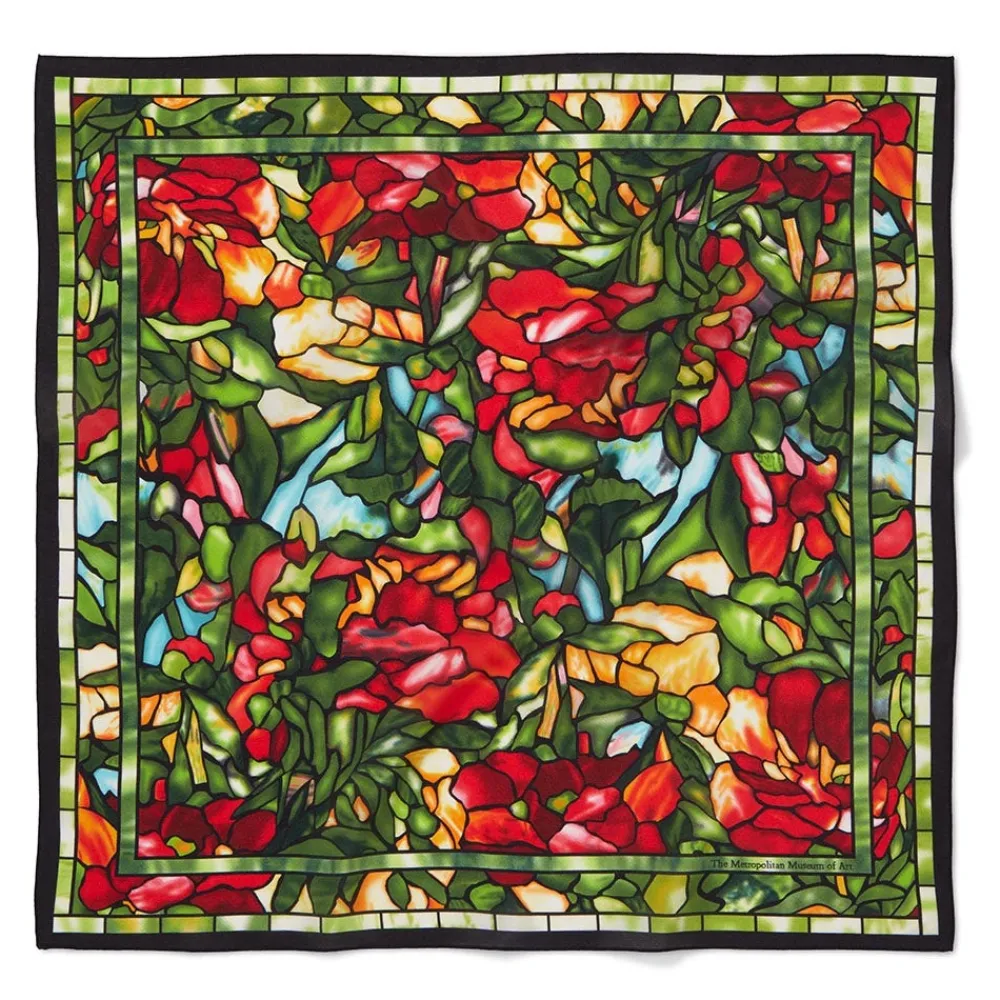 Louis C. Tiffany Peonies Silk Neckerchief*The Met Store Hot