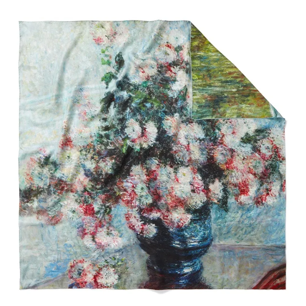 Monet Blooms Double-Sided Square Silk Scarf*The Met Store Discount