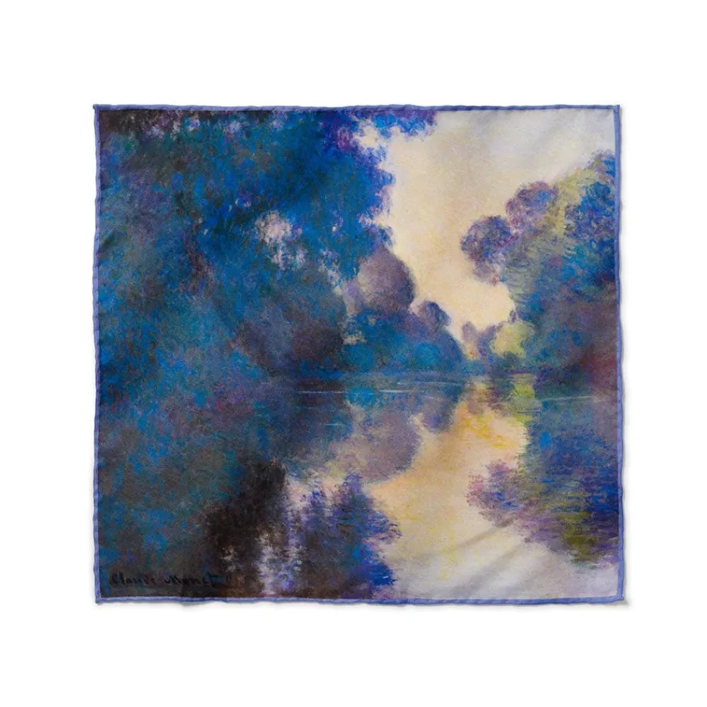 Monet Morning on the Seine Silk Pocket Square*The Met Store Outlet