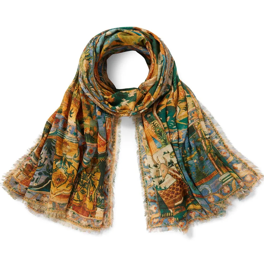 Persian Pictorial Textile Oversize Oblong Scarf*The Met Store Flash Sale