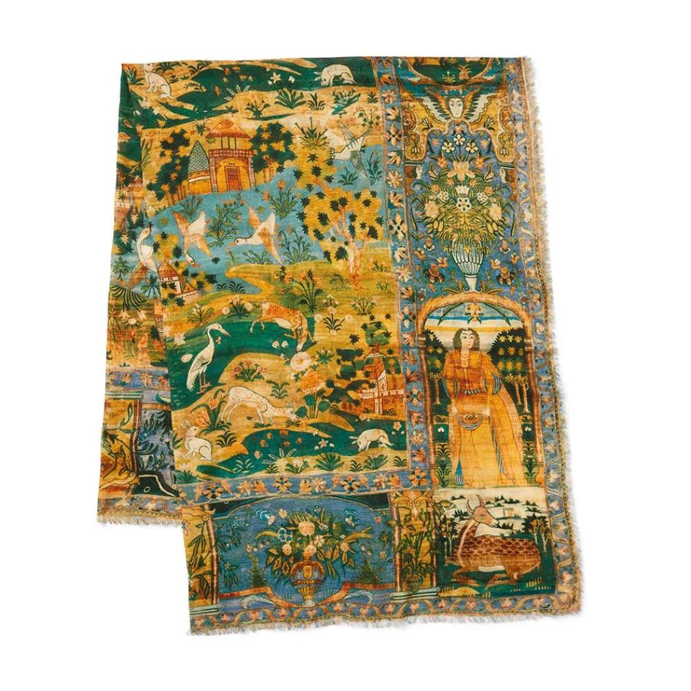 Persian Pictorial Textile Oversize Oblong Scarf*The Met Store Flash Sale