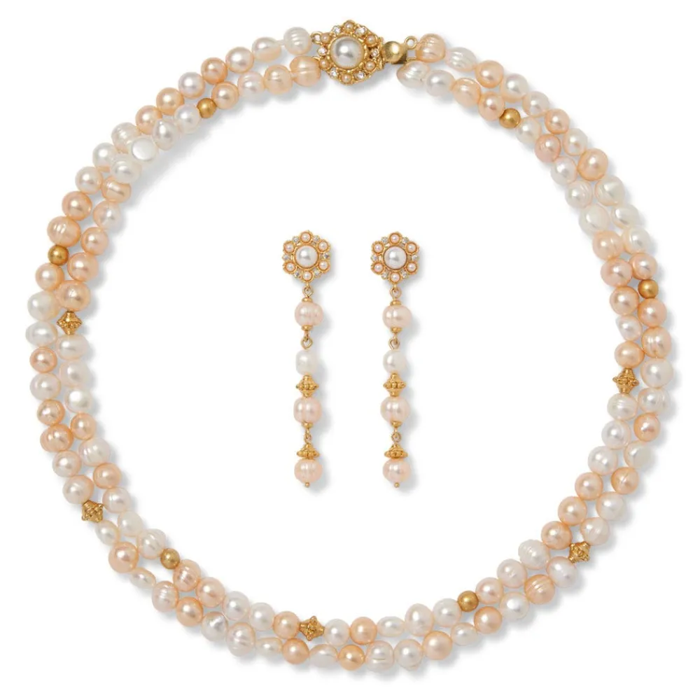 Philippine Pearl Double-Strand Necklace and Linear Drop Earrings Set*The Met Store Sale