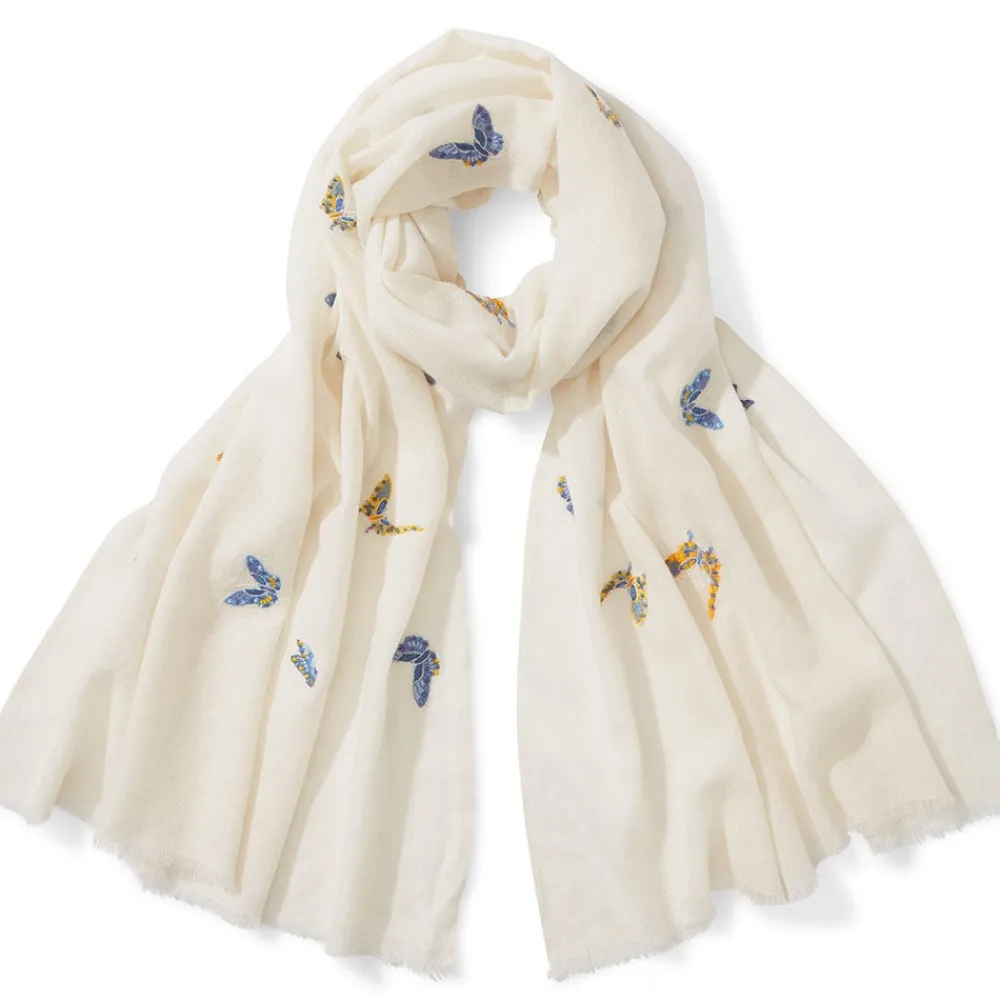 Qing Embroidered Butterflies Oblong Scarf*The Met Store Clearance