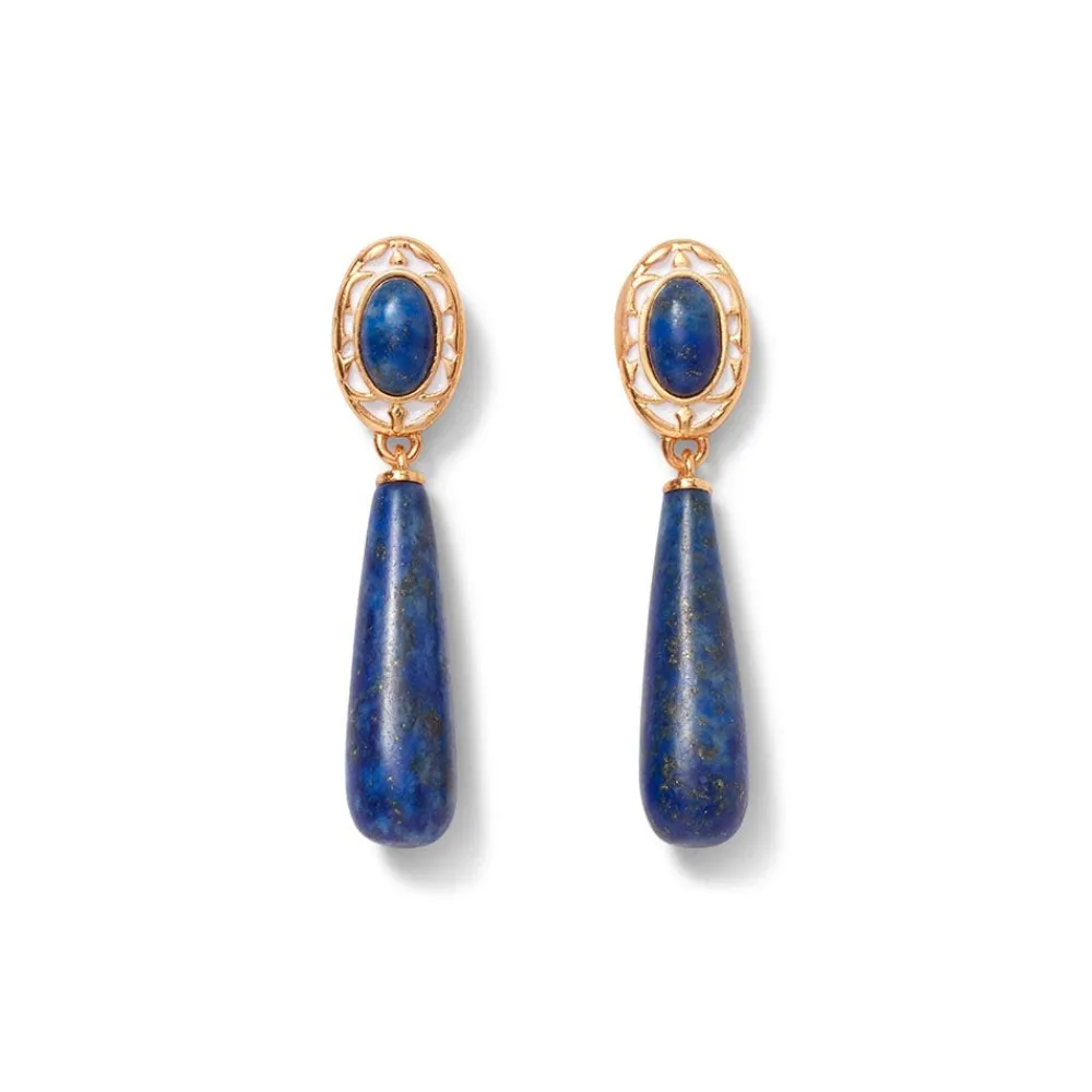 Spanish Baldric Lapis Braided Necklace and Elongated Drop Earrings Set*The Met Store Hot