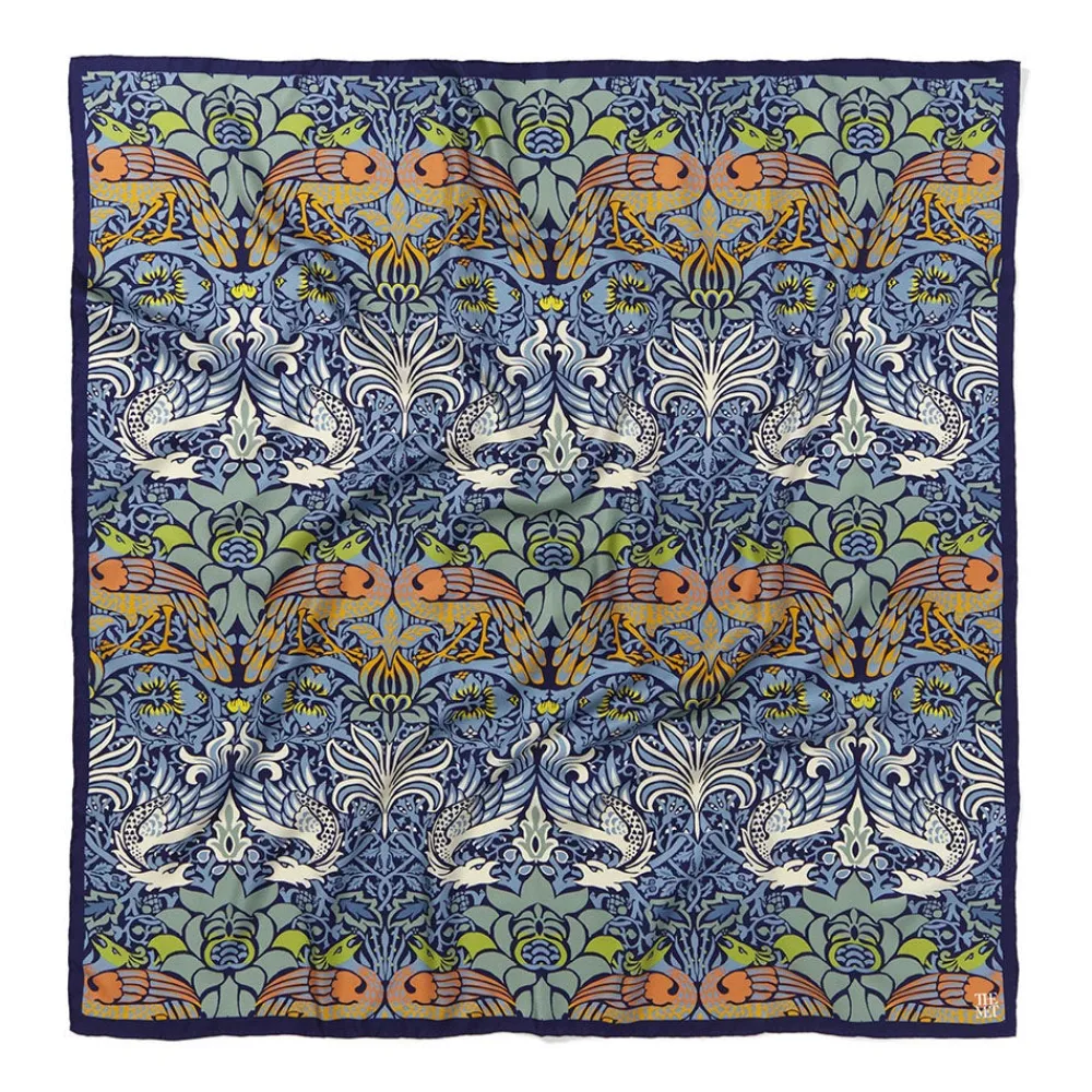 William Morris Peacock and Dragon Square Silk Scarf*The Met Store Best