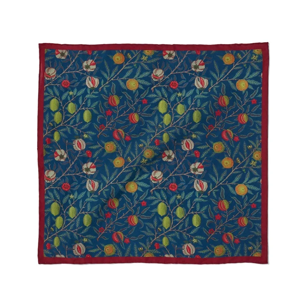 William Morris Pomegranate Cotton-and-Silk Pocket Square*The Met Store Hot