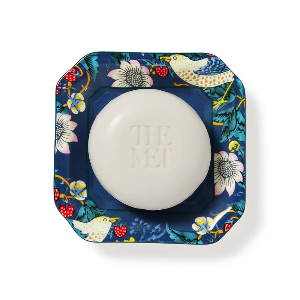 William Morris Strawberry Thief Scented Soap and Porcelain Dish Gift Set*The Met Store Hot