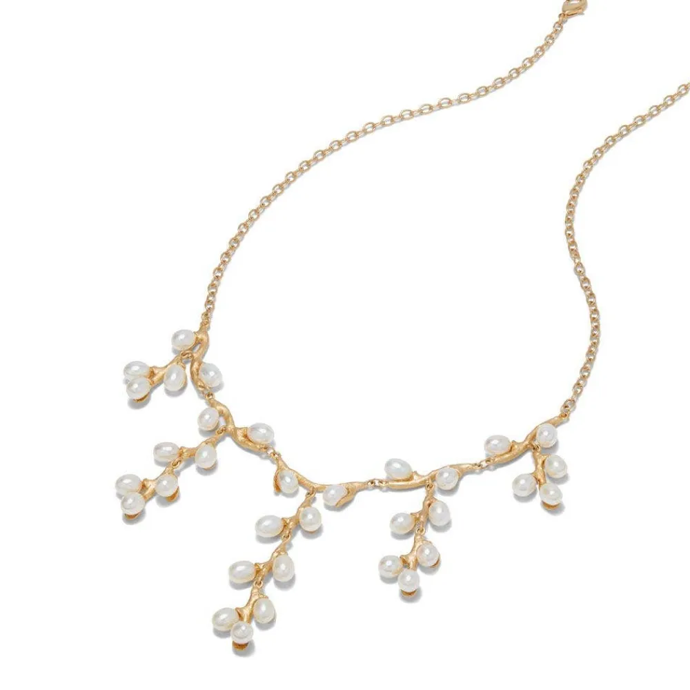 Willow Catkins Pearl Bib Necklace and Drop Earrings Set*The Met Store Cheap